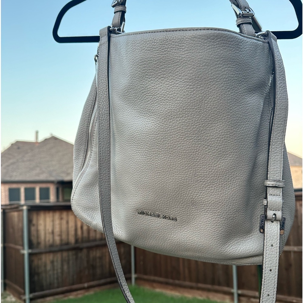 Michael Kors Gray, Soft Grain Leather Purse